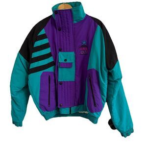 Vintage ‘92 Olympics Team USA Chrysler Corp Colorblock Zip Puffer Jacket Size M